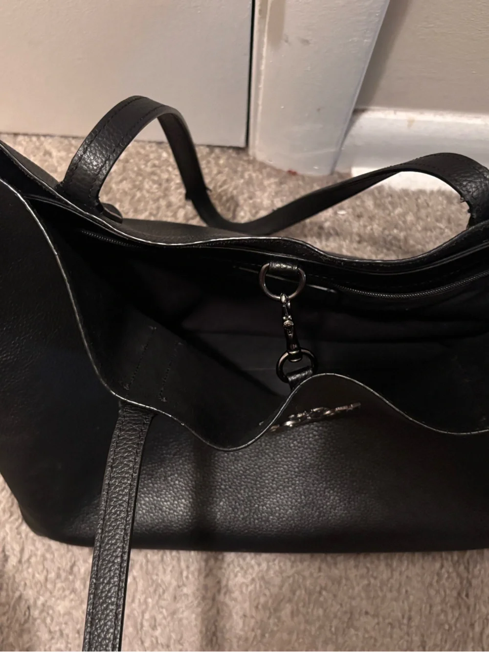 Coach Black Pebbled Leather Tote Bag
